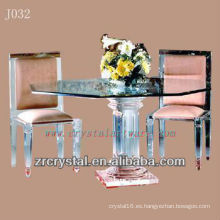 Mesa y silla de cristal transparente K9